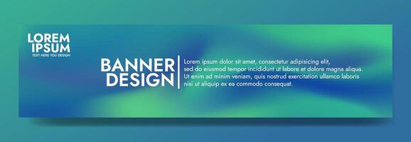 Gradient blurred banner in shades of green blue. Ideal for web banners, social media posts, or any design project that requires a calming backdrop vector