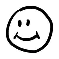 Doodle sketch style of Smile face icon illustration for concept design. vector