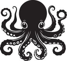 an octopus with a black and white face vector
