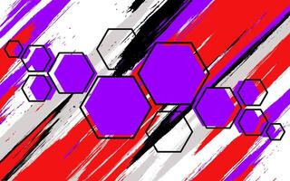 Abstract brush background with hexagon object vector