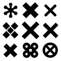 Cross Icon Set. Cross Icon silhouette. Editable cross icon. Part of a big icon set family. Icon. Silhouette. plus Sign. Plus Sign Set. vector
