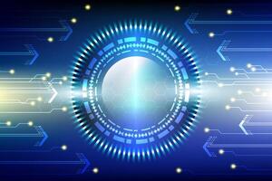 Circular luminous background The flying saucer pattern sparkles around the circle. Full future technology Elements for creating abstract color scenes vector