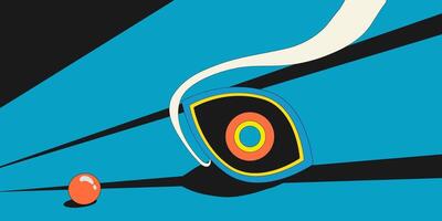 Psychedelic retro art. Inspirational retro poster with geometric elements, retro palette. vector
