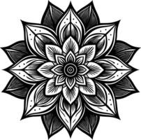 Dreamy Bloom Complex Flower and Line Art vector