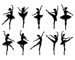 A Silhouette Set of Ballet Dancers With Different Pose vector