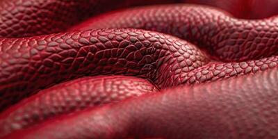Textured Red Leather Material With Intricate Patterns and Shine photo
