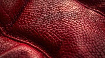 Close-Up of Textured Red Leather Material in Soft Natural Light photo