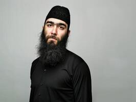 Muslim Man in Traditional Attire With a Beautiful Beard photo