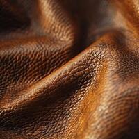 Textured Brown Leather Material Draped Elegantly on a Surface photo