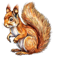 Cute Hand-Drawn Squirrel Animal Sticker - Adorable Woodland Creature Illustration for Kids and Nature Lovers png