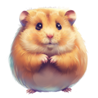 Adorable Animal Sticker of a Cute Hamster with Big Eyes and Fluffy Fur - Perfect for Kids, Scrapbooking, and Craft Projects png