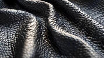 Black Leather Material Draped Elegantly on a Surface photo