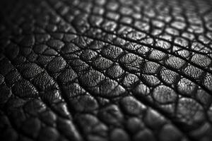 Close-Up View of Black Leather Texture With Unique Patterns photo