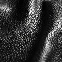 Textured Black Leather Material in Close-Up View photo