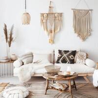 Boho Living Room With Macrame photo