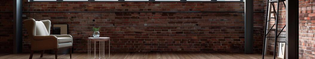Modern Interior Setup With Brick Wall and Natural Light photo