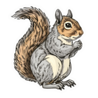 Cute Animal Sticker of a Squirrel with Bushy Tail - Perfect for Kids, Scrapbooking, and Nature Lovers png