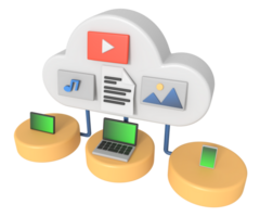 Iot cloud server network data concept png