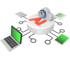 Networking of connections cloud computing generated of Artificial intelligence concept png