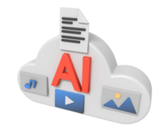 Cloud server network data Artificial intelligence concept png