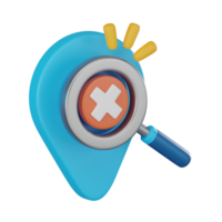 Empty State 3D Render, Location Not Found Symbol for Design png