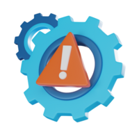 3D Illustration of System Failure, Error Alert Icon for Digital Projects png