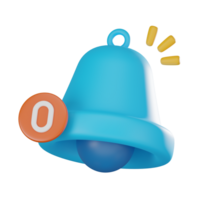 3D Render of Empty Notification Icon, Modern Digital Message Design png