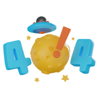 3D Error Message Icon, 404 Not Found Status Render png