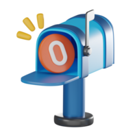 Empty Inbox 3D Illustration, Modern Mail and Notification Design png