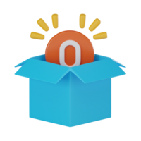 3D Illustration of Empty Box, Versatile Empty State Graphic png