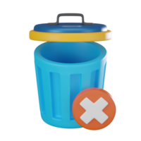 Empty State Bin 3D Design, Digital Render of Waste Container png