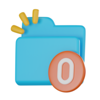 Digital Folder Empty State 3D Illustration, Icon for File Storage png