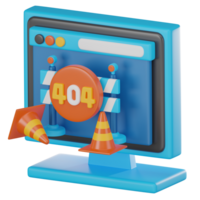 Website Maintenance 404 Page, 3D Empty State Render Icon png