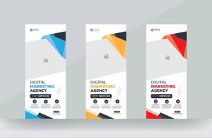 Marketing rollup banner design digital pull up banner design template vector