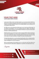 Professional business letterhead modern minimalist style template design template in red color. Ideal for both print, web media, business flyer, brochure, website, magazine cover. vector