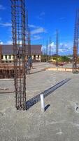 Structure of building under construction on construction site. photo