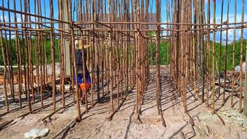 Wooden Formwork for reinforced concrete construction frames photo