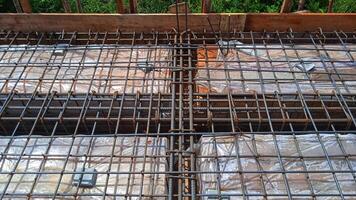 Floor slabs are under construction at a construction site. photo