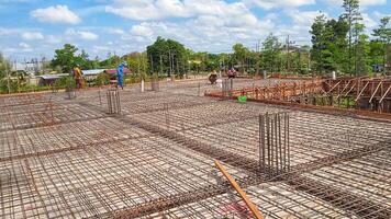 Floor slabs are under construction at a construction site. photo