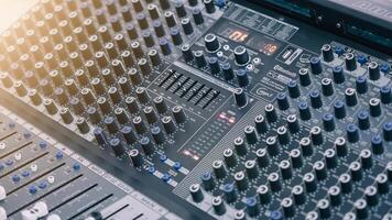 Wide view of audio and sound equipment photo