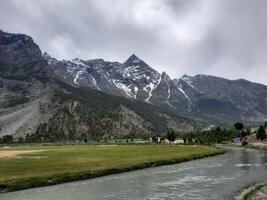 Beautiful, majestic view of the Basho Valley in Skardu, Pakistan. The Basho Valley is located on the heights of the mountains. Basho valley is famous for its natural beauty and picturesque views. photo