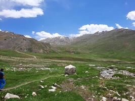 Beautiful daytime view of Deosai National Park in Gilgit-Baltistan, Pakistan. Deosai National is located between the Skardu District, Kharmang and Astore District in Gilgit Baltistan, Pakistan. photo