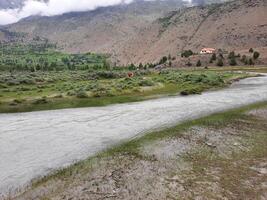 Beautiful, majestic view of the Basho Valley in Skardu, Pakistan. The Basho Valley is located on the heights of the mountains. Basho valley is famous for its natural beauty and picturesque views. photo