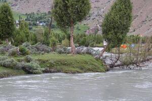 Beautiful, majestic view of the Basho Valley in Skardu, Pakistan. The Basho Valley is located on the heights of the mountains. Basho valley is famous for its natural beauty and picturesque views. photo