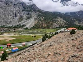 Beautiful, majestic view of the Basho Valley in Skardu, Pakistan. The Basho Valley is located on the heights of the mountains. Basho valley is famous for its natural beauty and picturesque views. photo