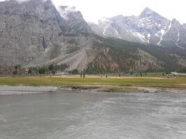 Beautiful, majestic view of the Basho Valley in Skardu, Pakistan. The Basho Valley is located on the heights of the mountains. Basho valley is famous for its natural beauty and picturesque views. photo
