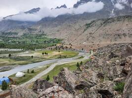 Beautiful, majestic view of the Basho Valley in Skardu, Pakistan. The Basho Valley is located on the heights of the mountains. Basho valley is famous for its natural beauty and picturesque views. photo