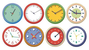Different style wall clock vector