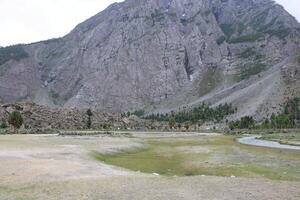 Beautiful, majestic view of the Basho Valley in Skardu, Pakistan. The Basho Valley is located on the heights of the mountains. Basho valley is famous for its natural beauty and picturesque views. photo