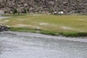 Beautiful, majestic view of the Basho Valley in Skardu, Pakistan. The Basho Valley is located on the heights of the mountains. Basho valley is famous for its natural beauty and picturesque views. photo